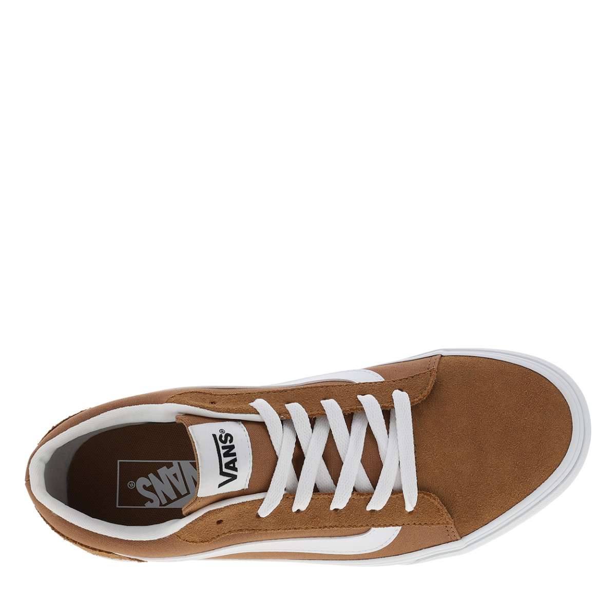 Baskets VERO LS cuir talon plat beige, VANS