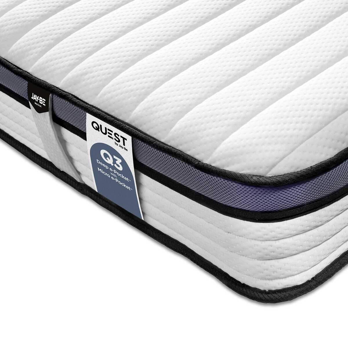 Jay-Be® QUEST™ Q3 Hybrid e-Pocket™ Eco-Friendly Children's Mattress white/charcoal, JAY-BE