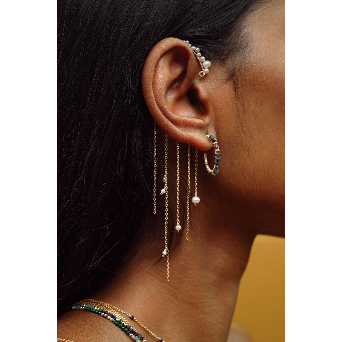 Bijou d'oreille Faraya - Perles de culture argent / tanzanite, YAY PARIS