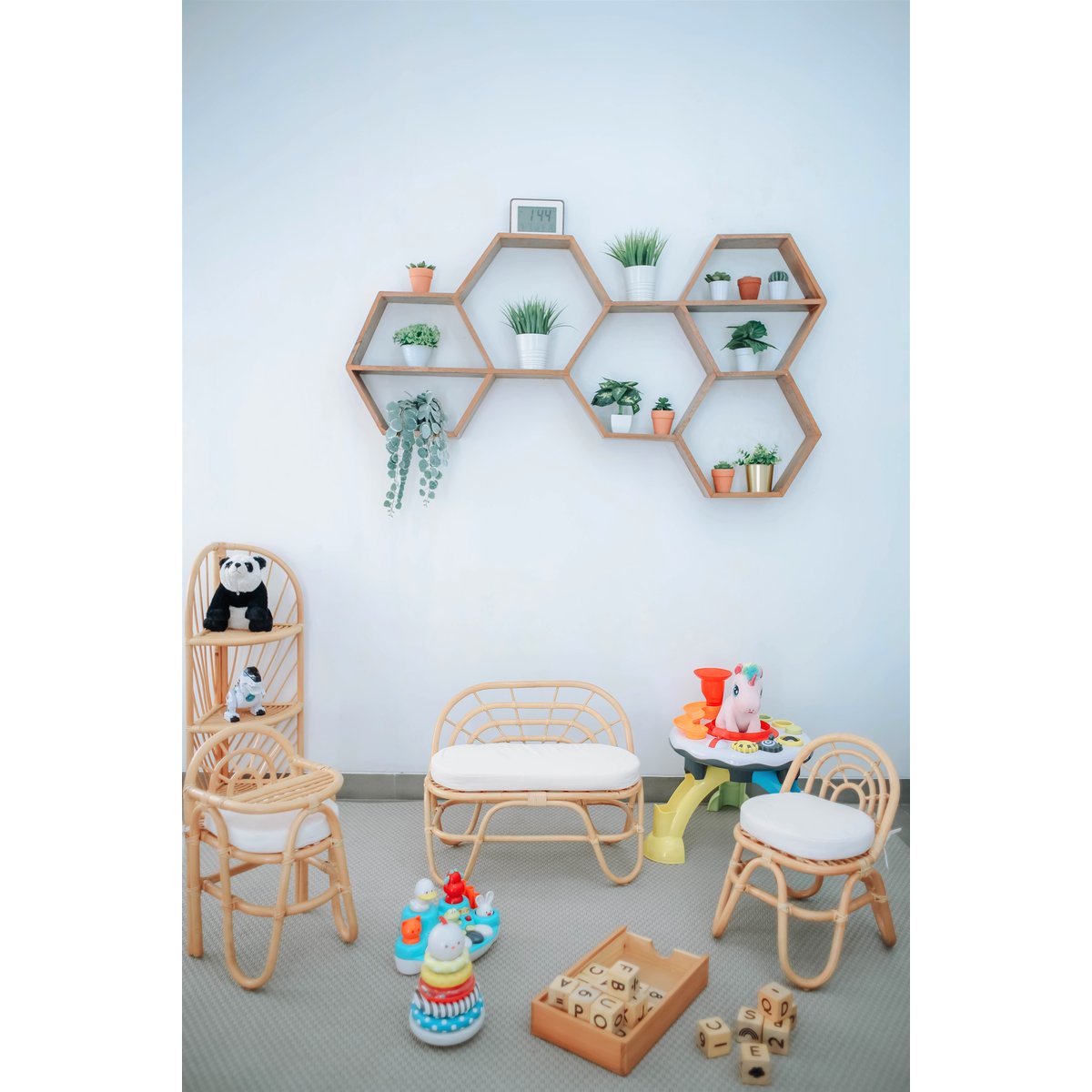 Canapé pour enfants, rotin naturel, SORONG marron, NORDLYS