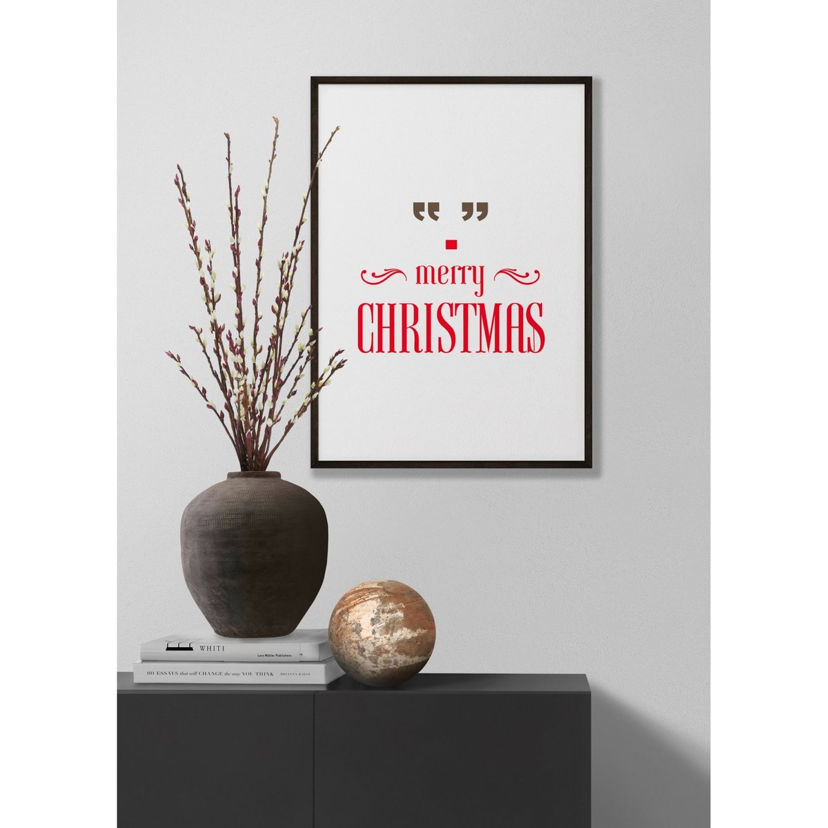 Affiche Merry Christmas blanc, L'AFFICHERIE