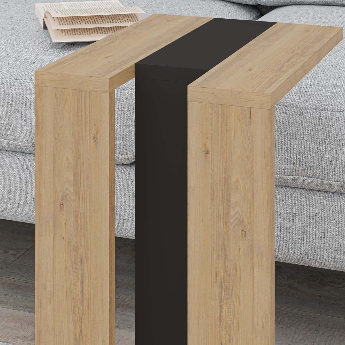 Bout de Canapé H57 cm - Macha chêne clair / gris, CALICOSY