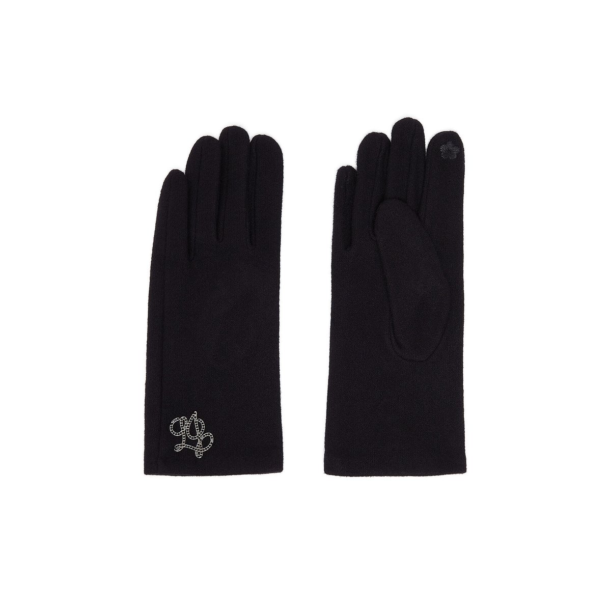 Gants avec Détails en imitation fourrure noir, LIU JO