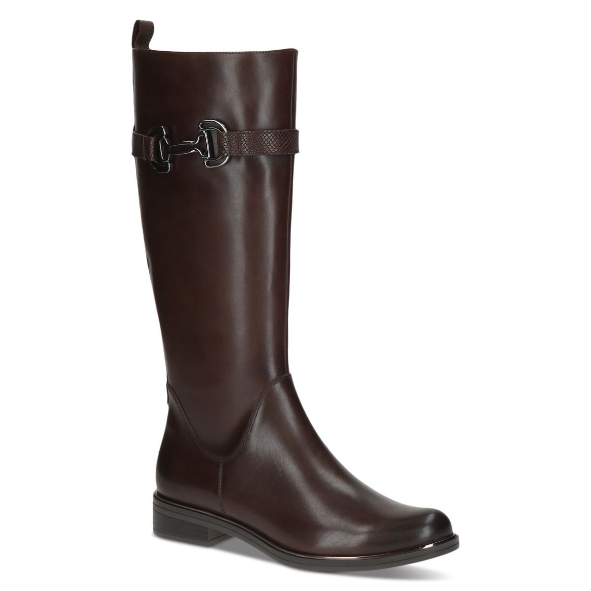 Bottes en cuir marron foncé combiné, CAPRICE