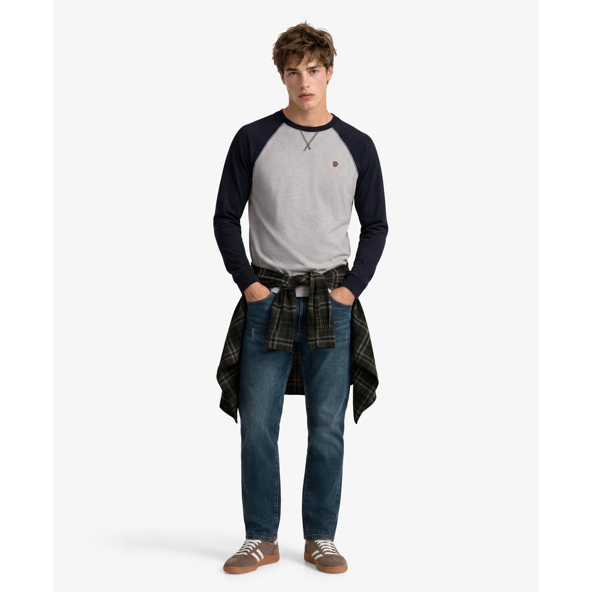 Haut de Baseball Vintage Athletic gris chiné brooklyn/marine, SUPERDRY