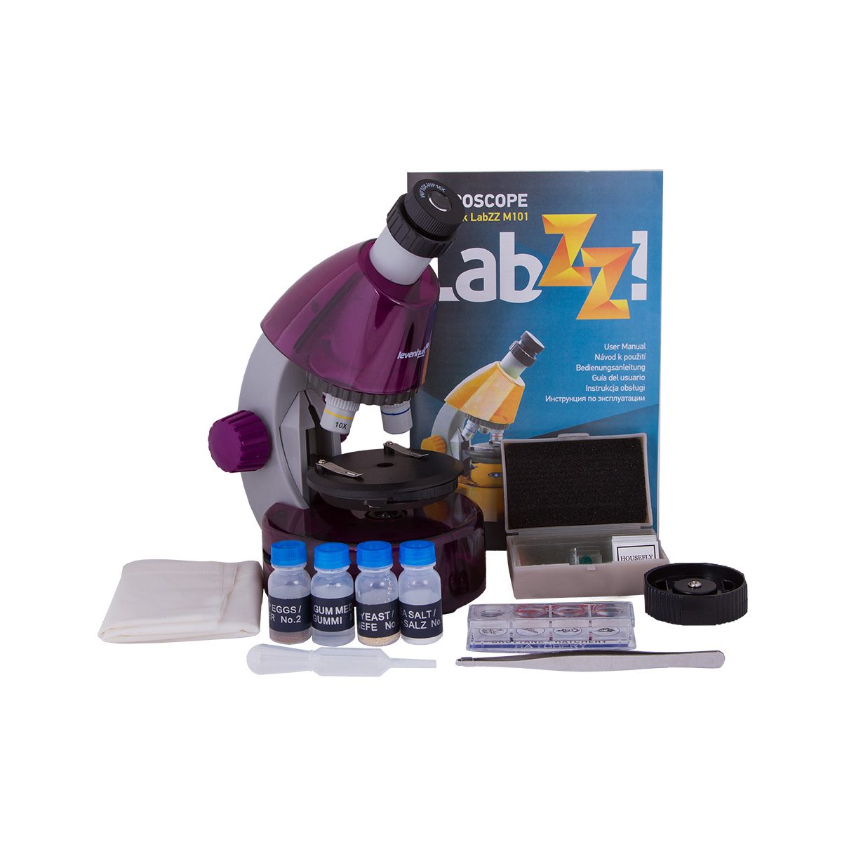 Microscope LabZZ M101 Amethyst (EN) couleur unique, LEVENHUK