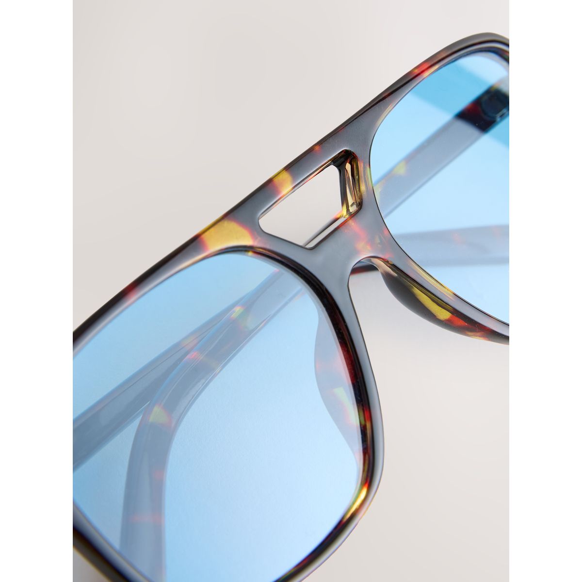 Lunettes de soleil carrées écaille de tortue bleue, NEXT