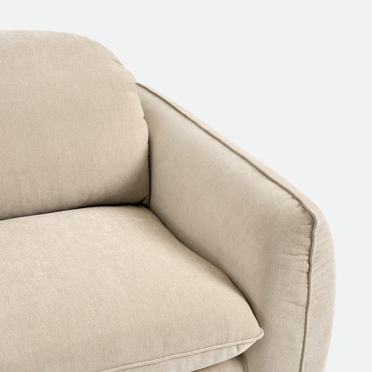 Canapé convertible, 3 places, en polyester chiné, avec têtières, ISLA beige, LA REDOUTE INTERIEURS