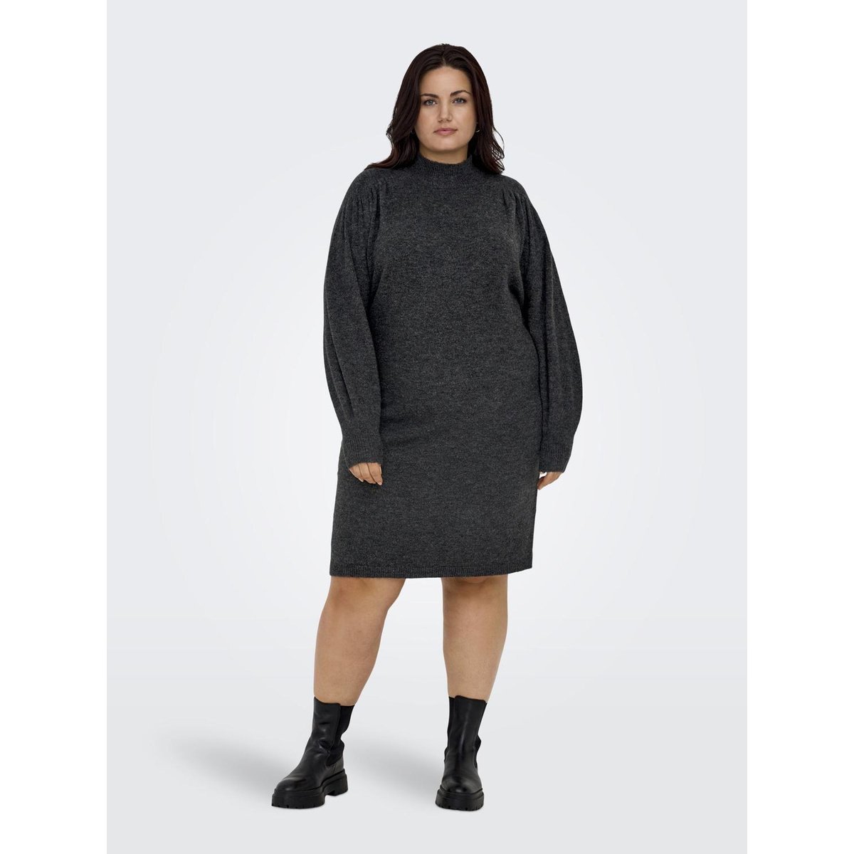 Robe En Maille dark grey melange, ONLY CARMAKOMA