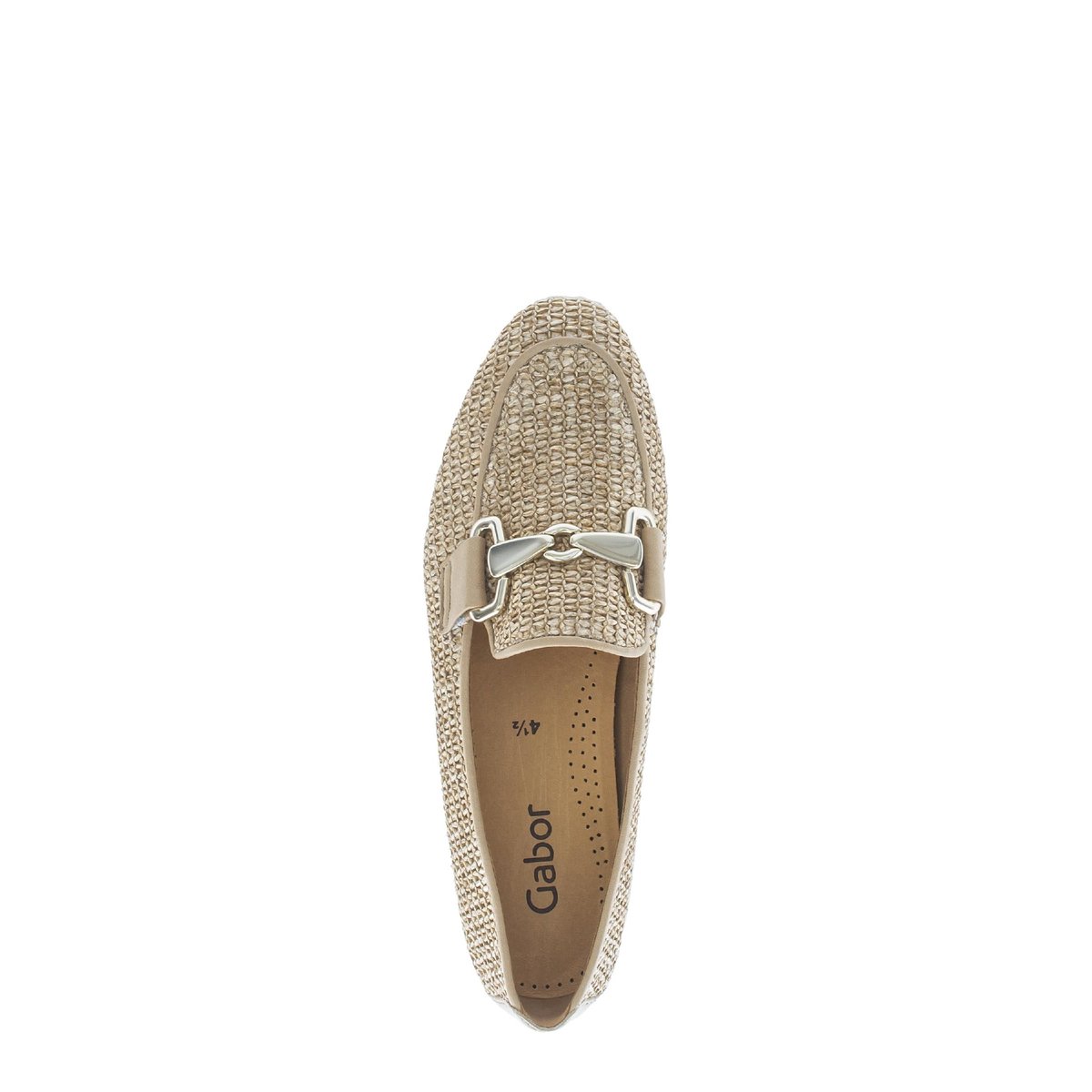 Mocassins en cuir à talon décroché beige, GABOR