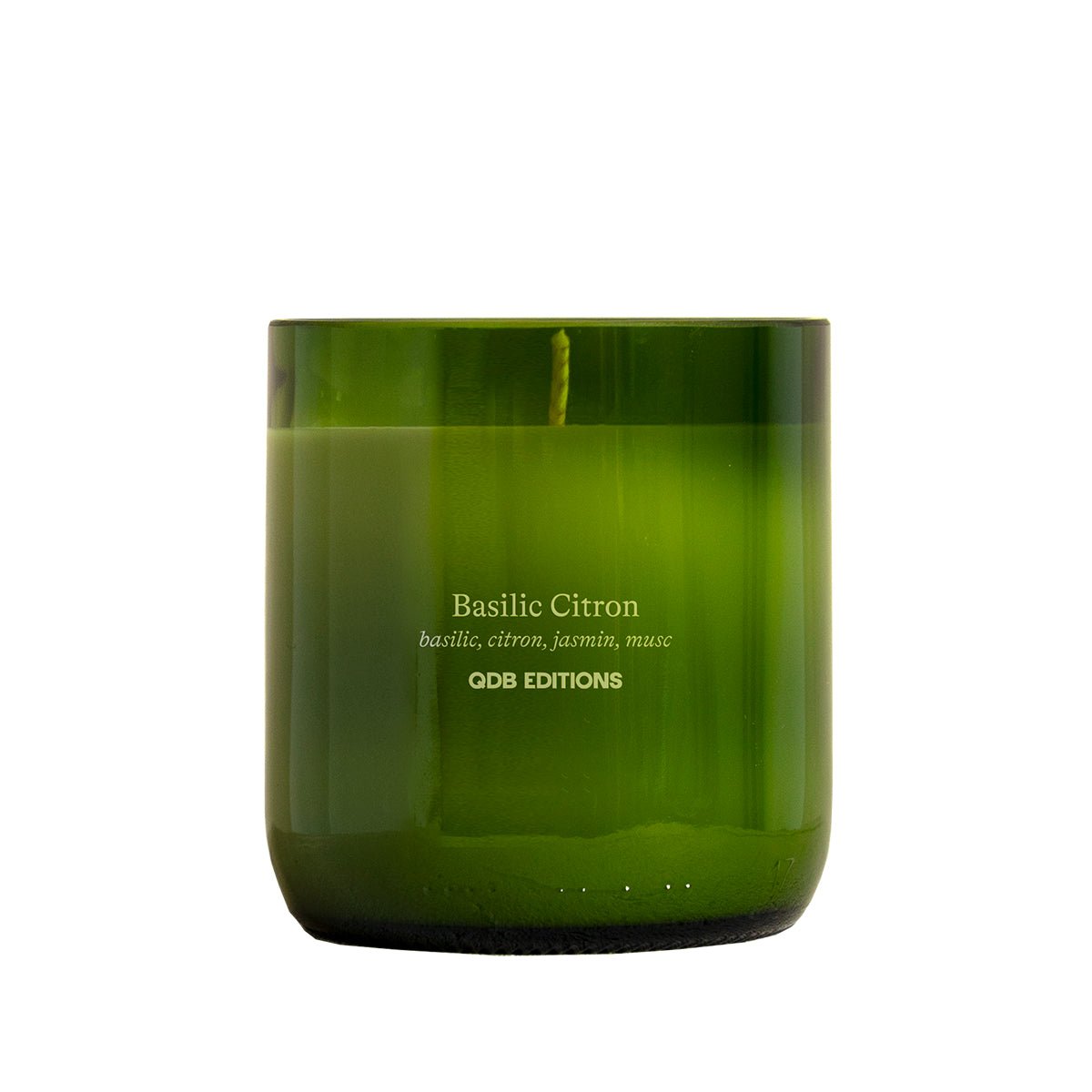 Bougie parfumée "Basilic Citron" - 500g vert, QDB EDITIONS