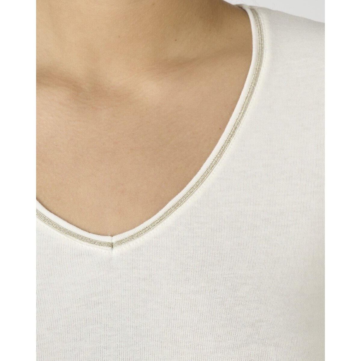 T-shirt a maniche corte Thermolactyl grado 3 avorio, DAMART