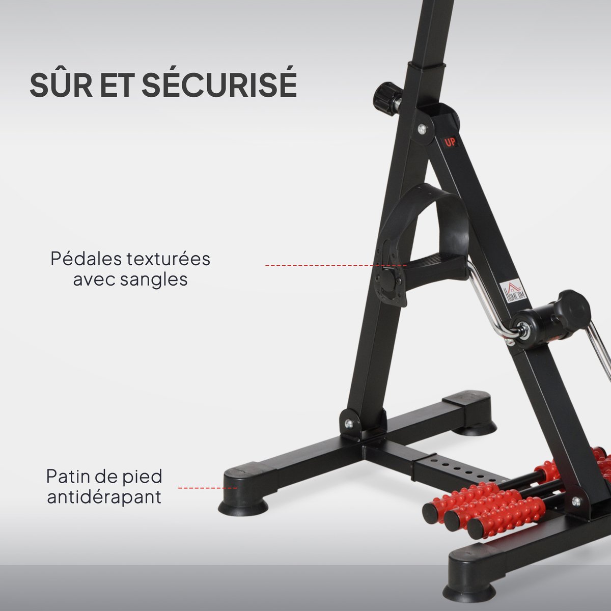 Vélo de rééducation Acier Noir noir, HOMCOM