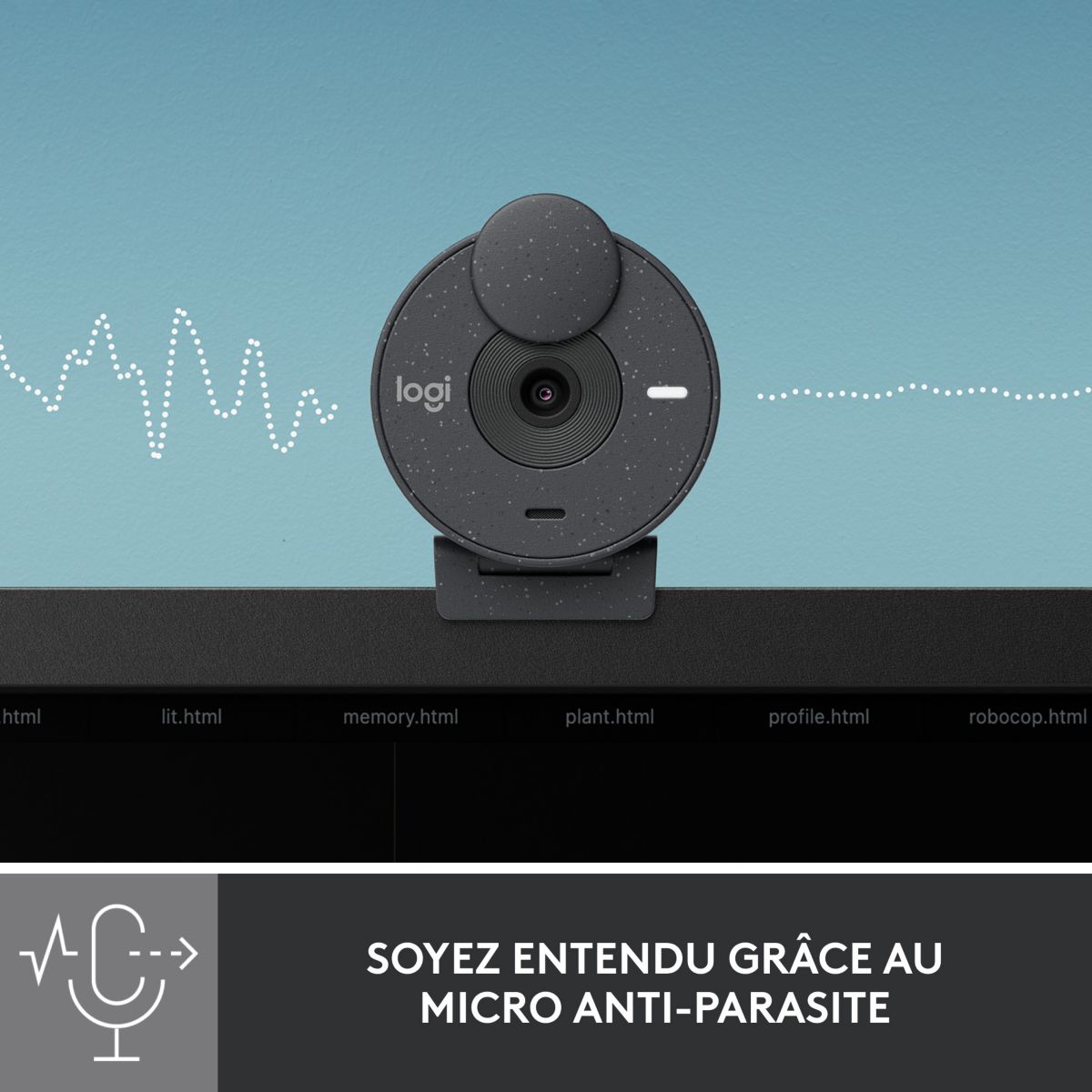 Webcam Brio 300 Full HD avec micro - Graphite couleur unique, LOGITECH