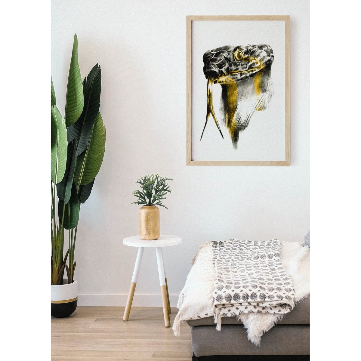 Affiche 'Snake' blanc, L'AFFICHERIE