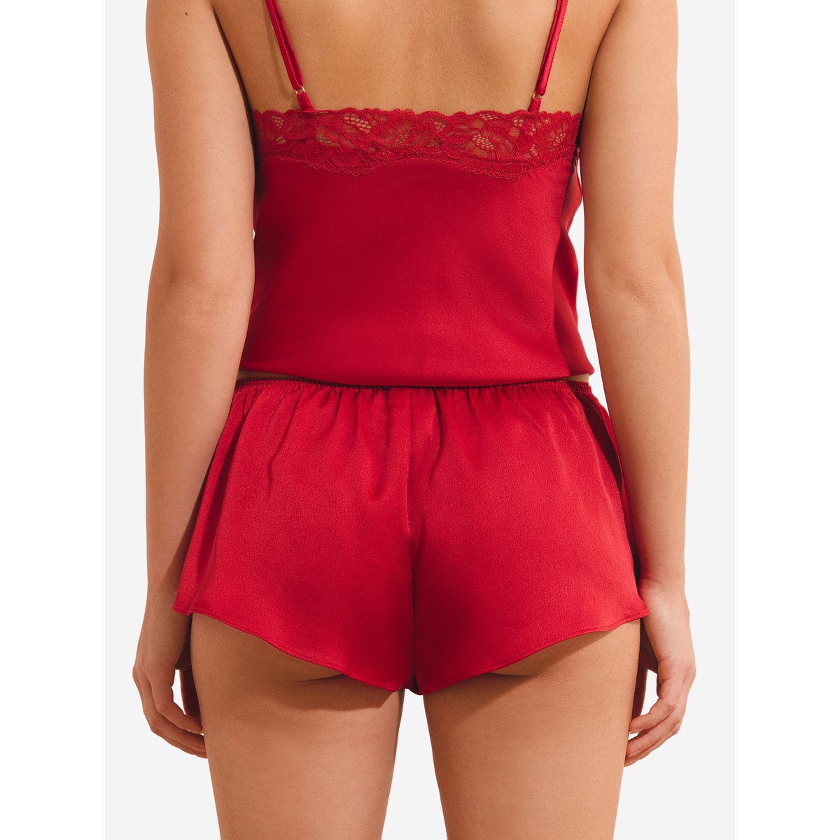 Short de pyjama avec détails dentelle MUSA rouge, ETAM