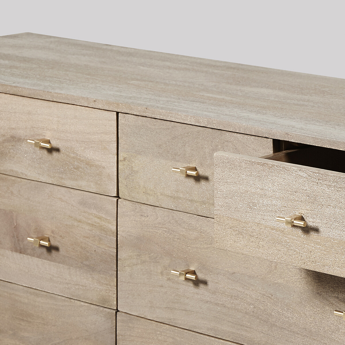 Verne Mango Wood 8 Drawer Chest Of Drawers grey, SWOON