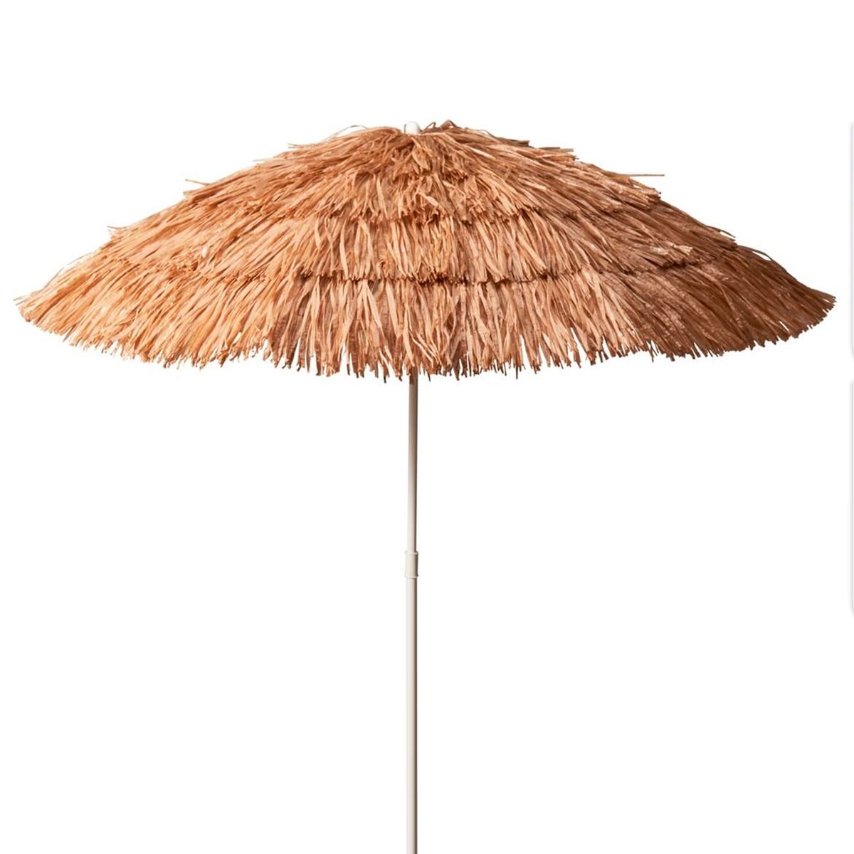 Parasol à franges raphia diamètre 180cm marron, WADIGA