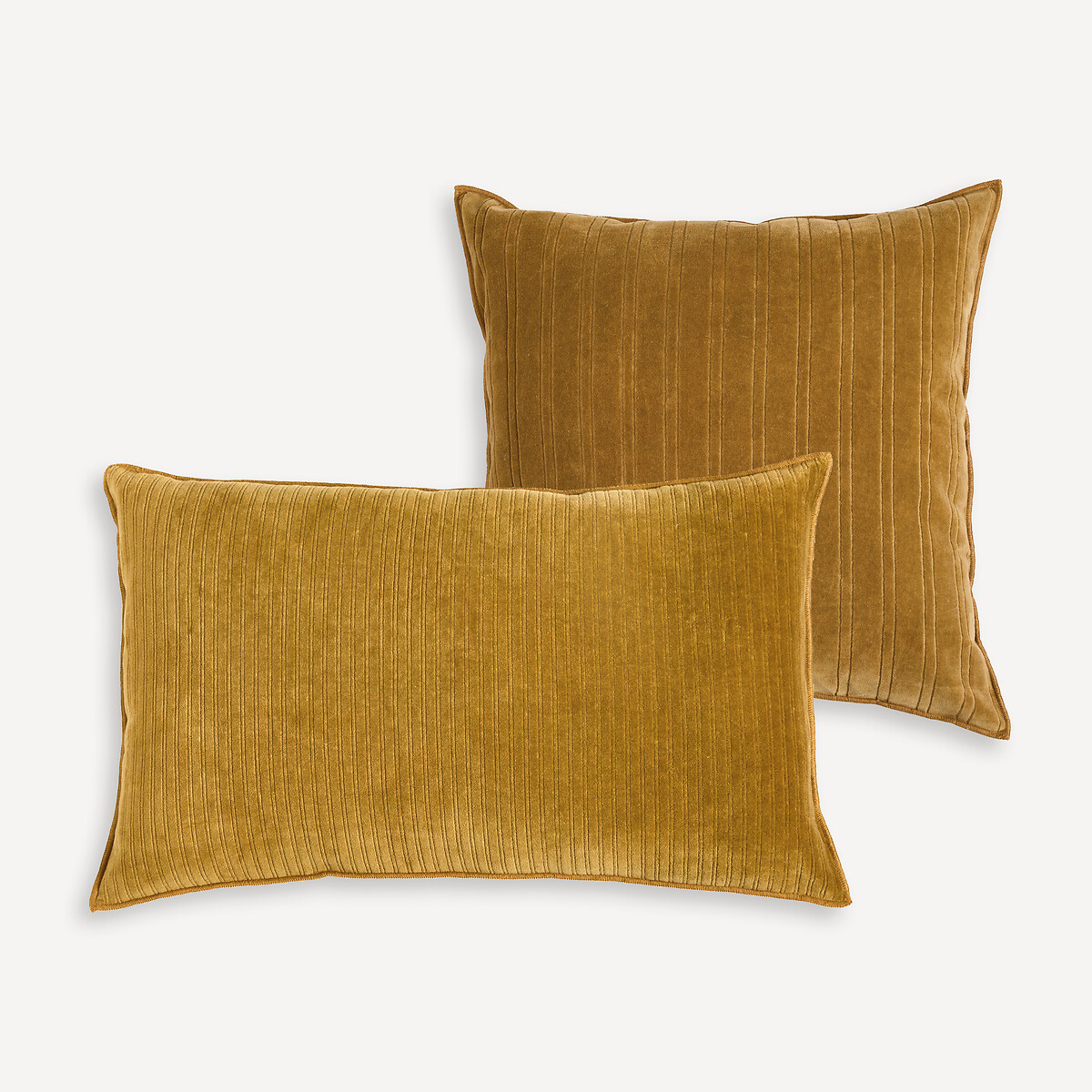Funda de cojín 45 x 45 cm, terciopelo gofrado, MILO bronce , LA REDOUTE INTERIEURS