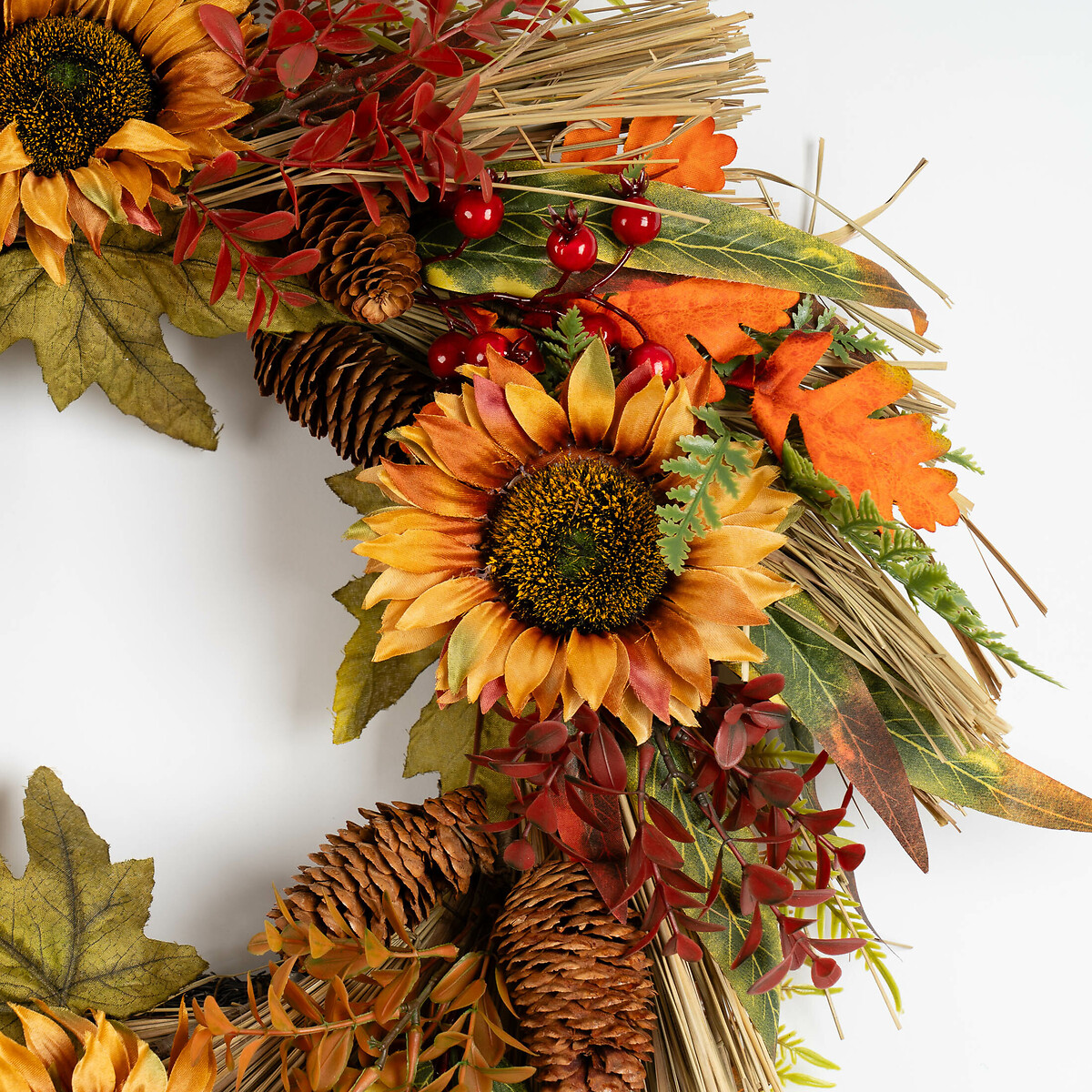 60cm Sunflower Autumnal Wreath orange, SO'HOME