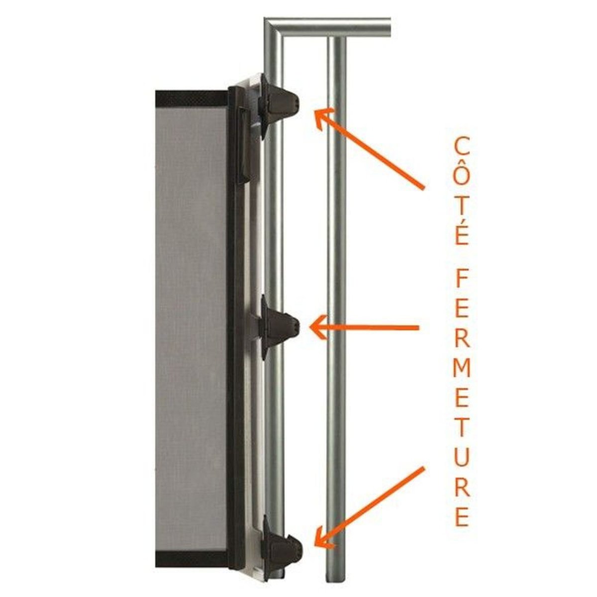 Kit d'installation Kiddy Guard rampe côté fermeture blanc, LASCAL