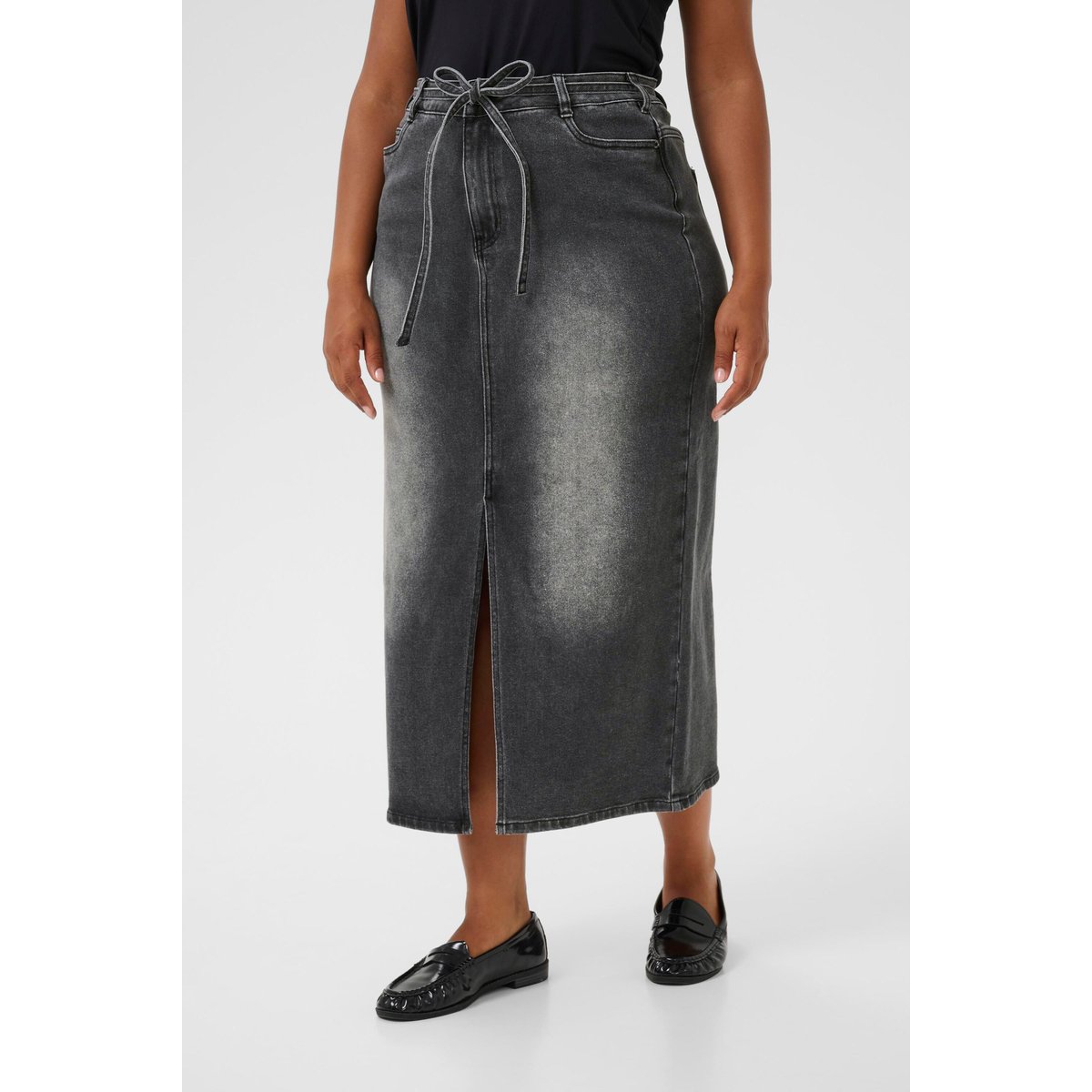 Jupe en jean gris medium grey denim, KAFFE CURVE