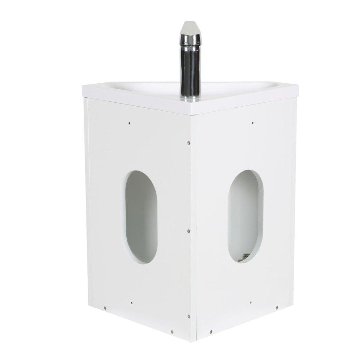 Meuble lave-mains d'angle suspendu SKINO blanc brillant, MOB IN