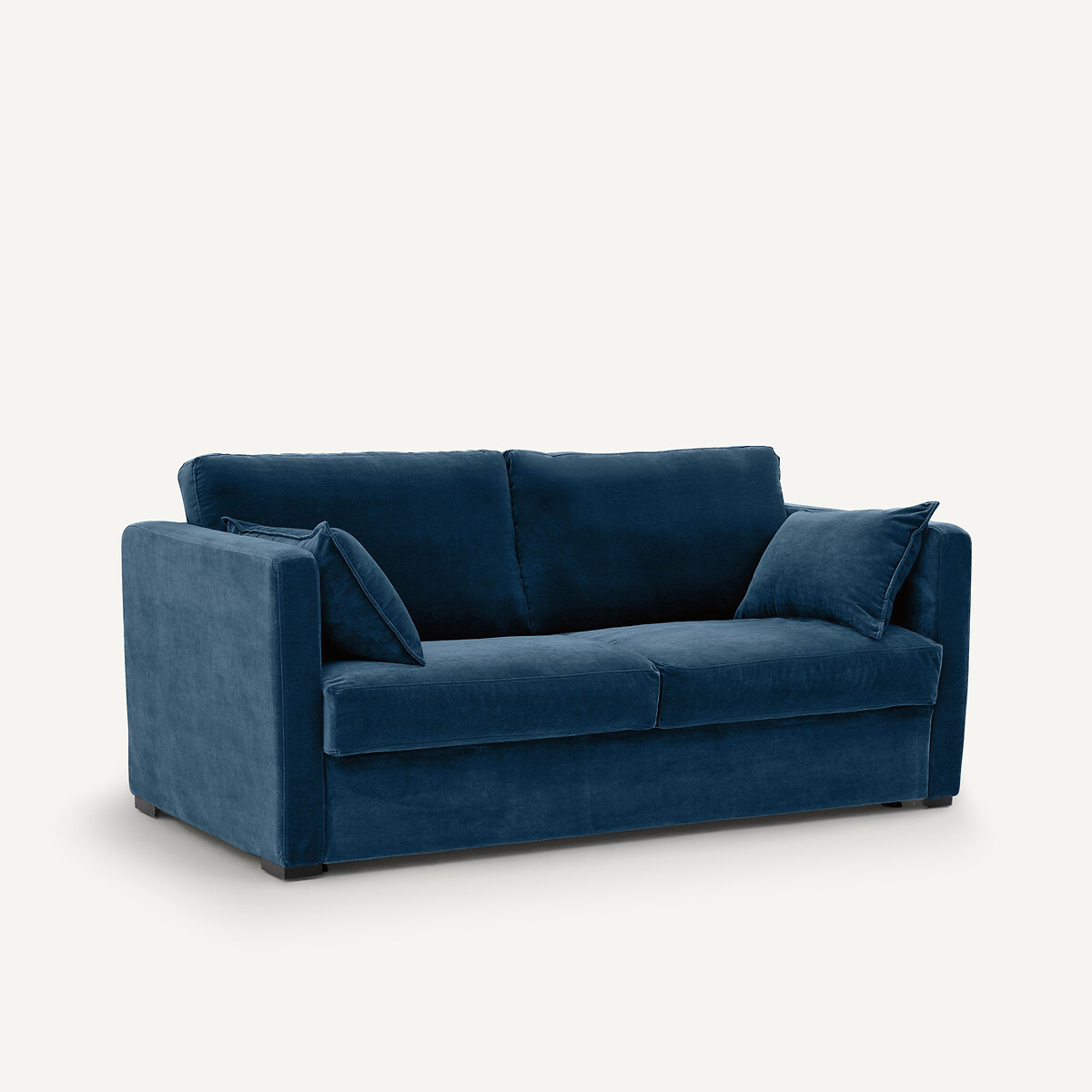 Canapé 3 places, convertible, en velours, NEO KINKAJOU bleu paon, AM.PM