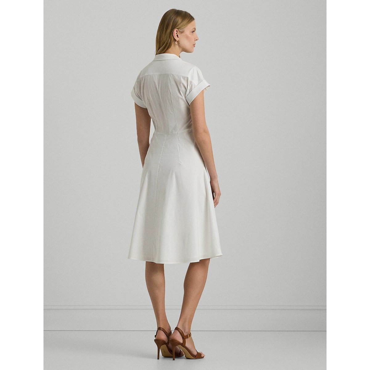 Short Sleeve Wrapover Dress white, LAUREN RALPH LAUREN