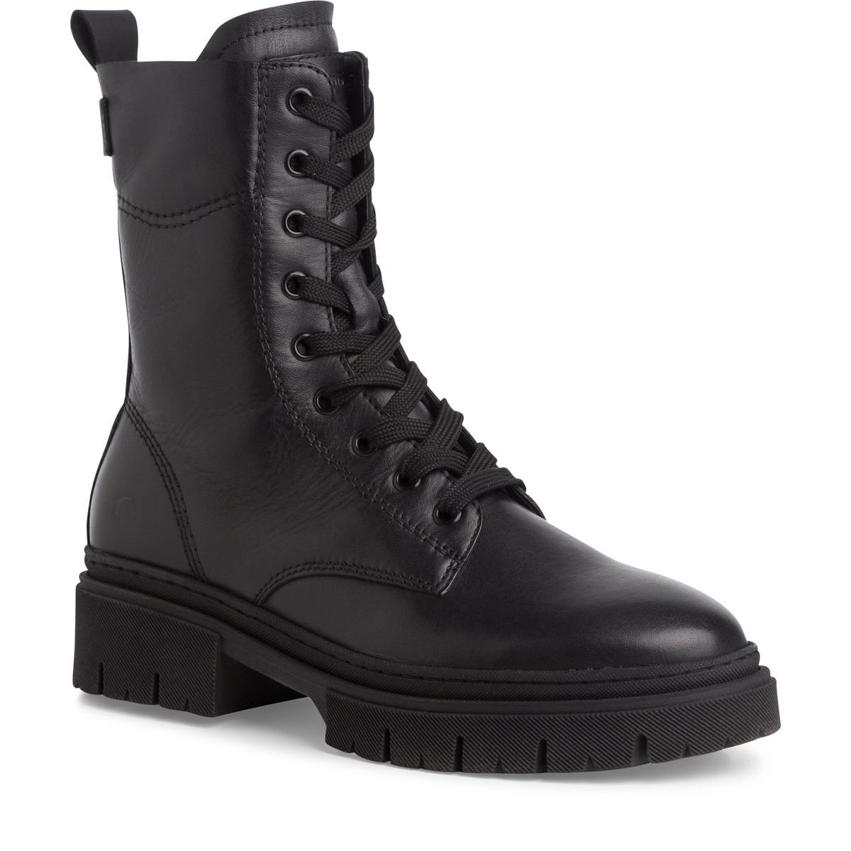 Bottine en cuir noir, TAMARIS