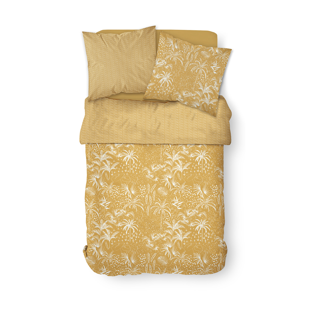 Parure de lit imprimé Floral coton SUNSHINE NOA jaune, TODAY