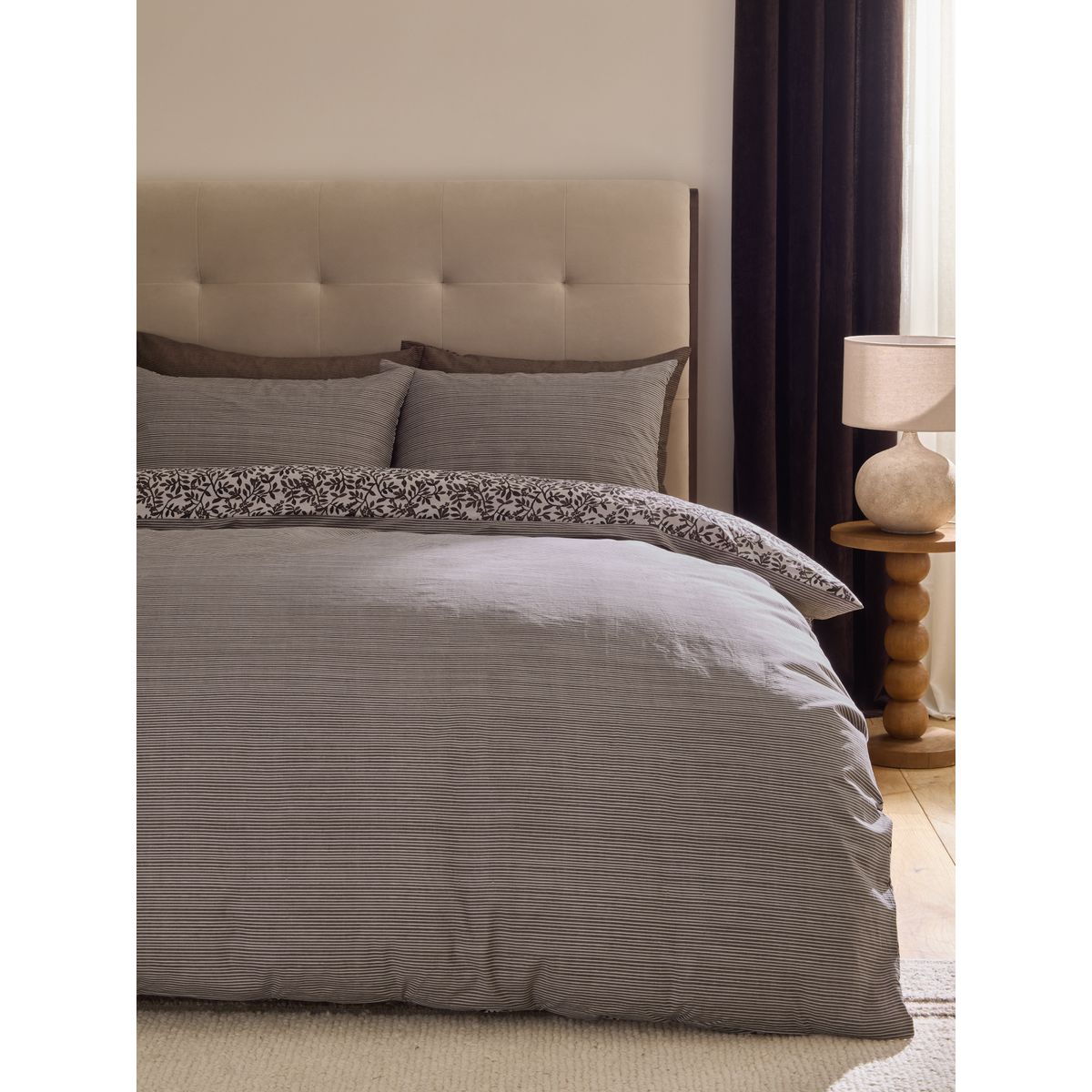 Parure de lit en coton, lot 2 feuille retombante brun chocolat, NEXT