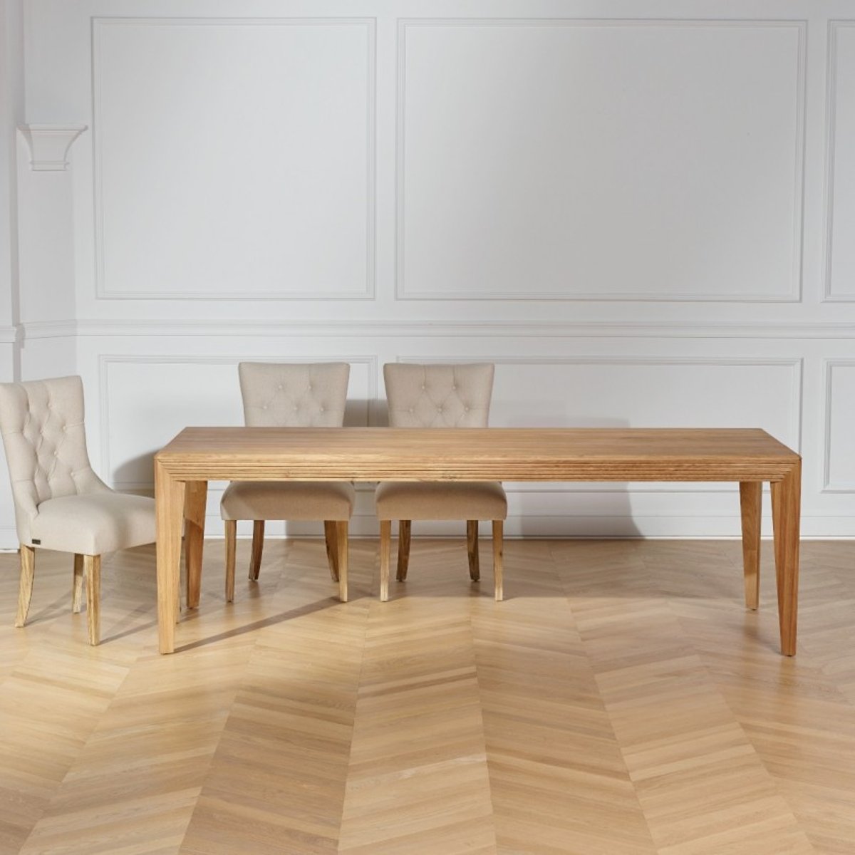 Table rectangulaire en chêne, 10 couverts TAYLOR teinte claire, ROBIN DES BOIS