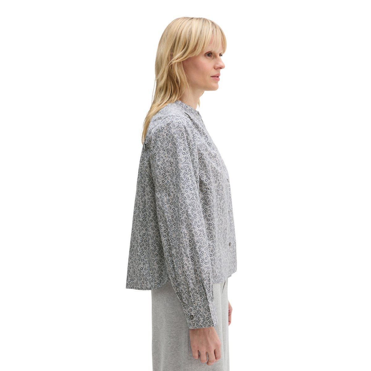 Blouse plissée loose en popeline légère Papertouch bleu clair, MARC O'POLO