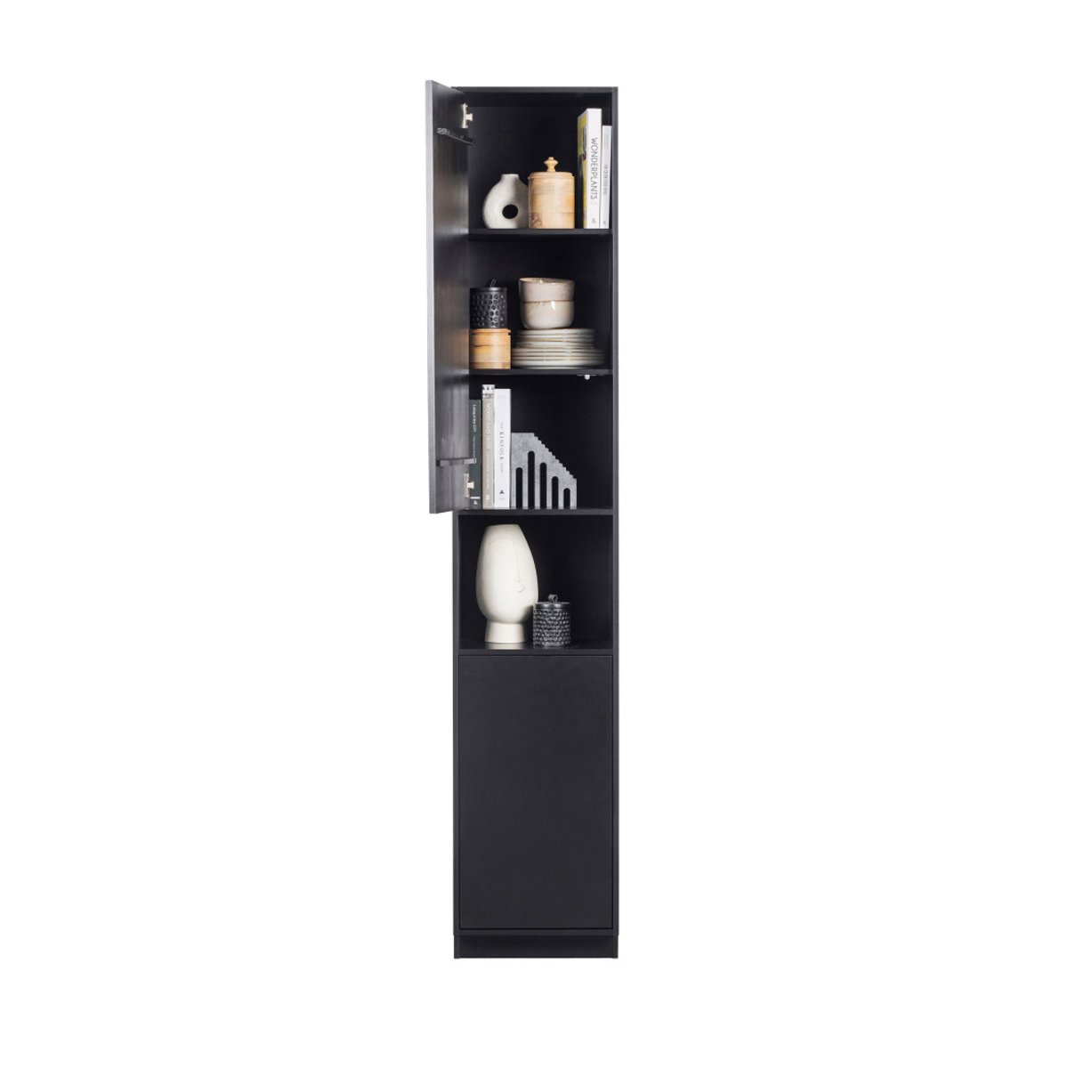 Colonne de rangement en bois massif de pin L40cm- FINCA noir, WOOOD