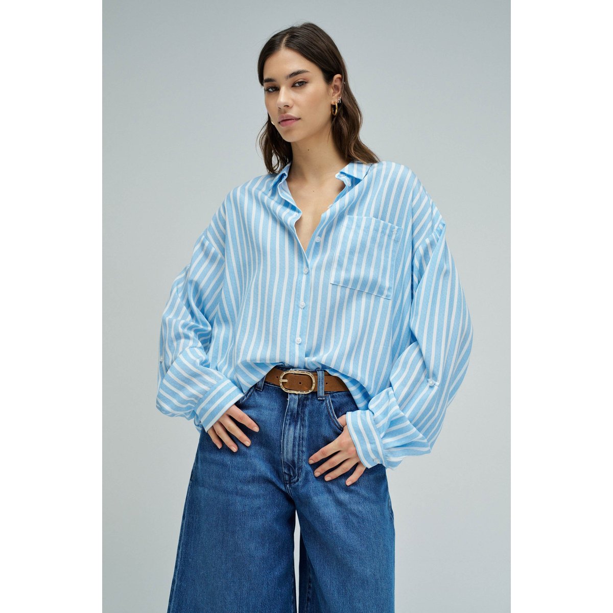CHEMISE EN LIGHTDENIM bleu marine, SALSA JEANS