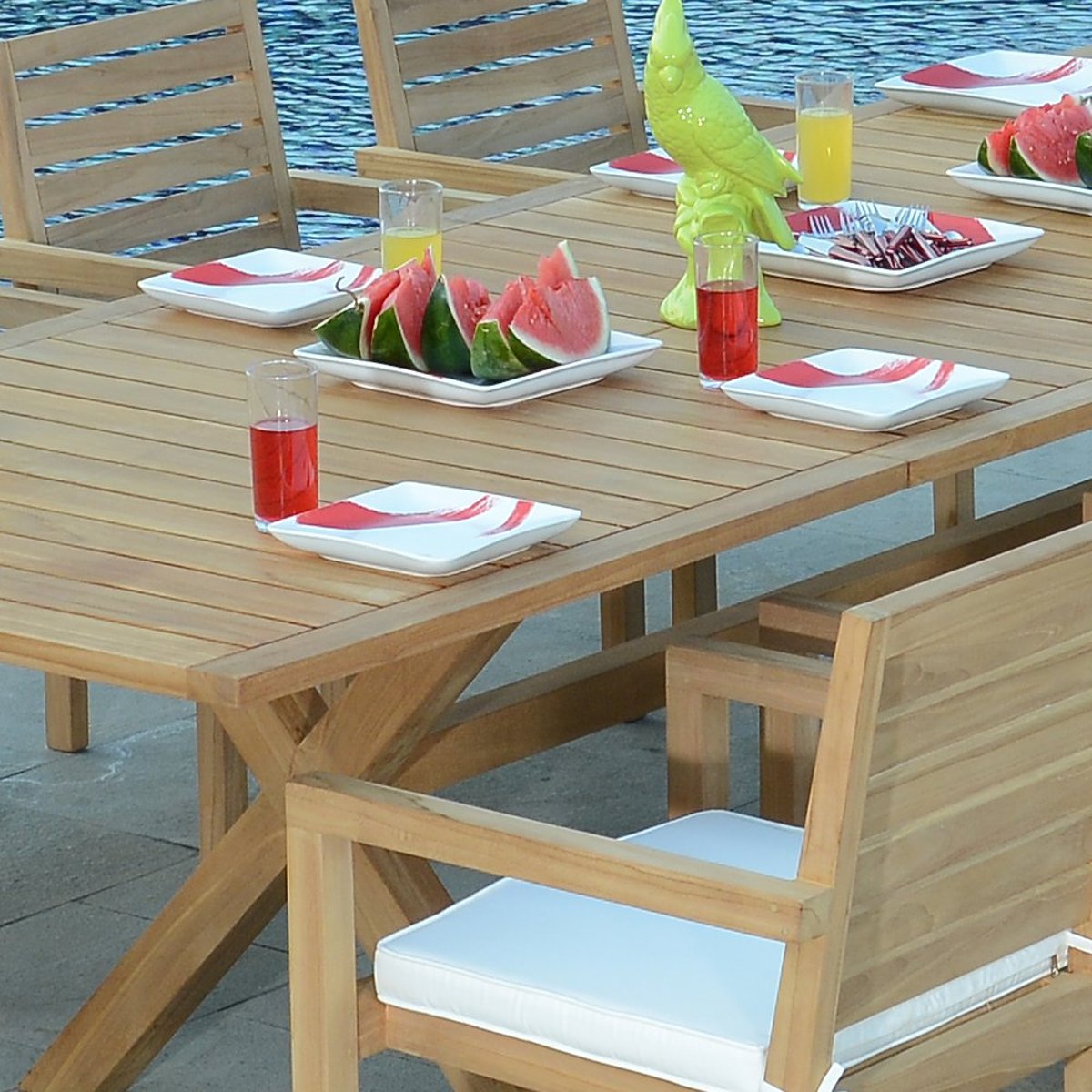 Salon de jardin teck massif Marsala, 8 places naturel, TECK ATTITUDE