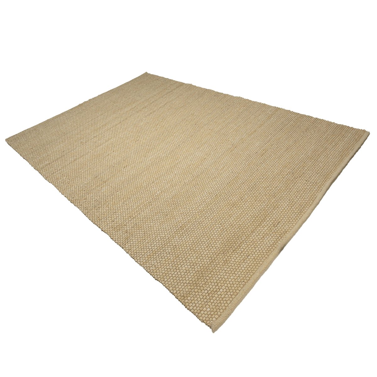 Tapis rectangulaire 160 x 230 cm jute et coton couleur sable ecru, PIER IMPORT