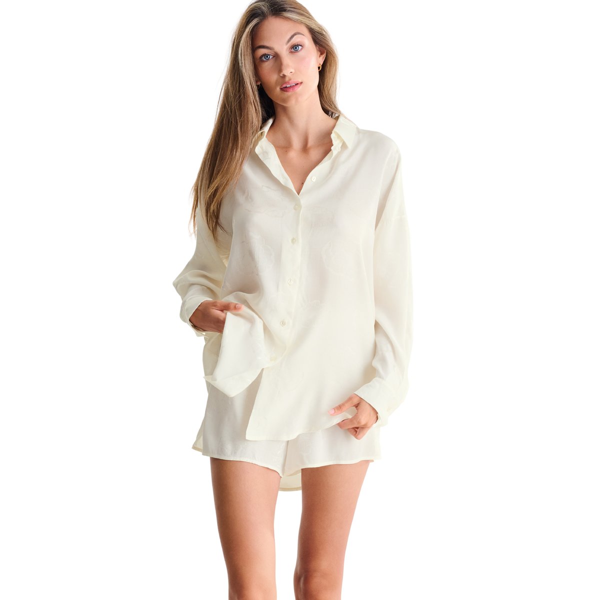 Haut pyjama chemise manches longues MIRACLE MARIAGE ivoire, LISCA