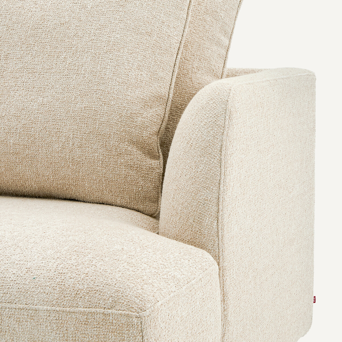 Rechtes Halbsofa, modular, aus bouclé, TIBERIO kreide, AM.PM