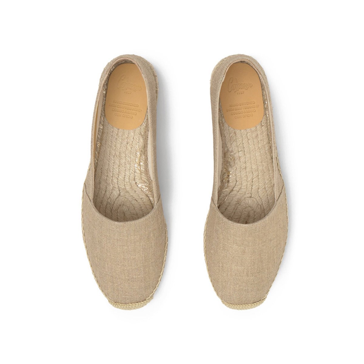 Espadrilles plates en lin métallisé effet gaufré KENDA or, CASTANER