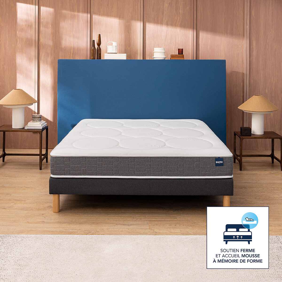 Materasso in schiuma HR + set di basi comfort bianco/grigio, BULTEX