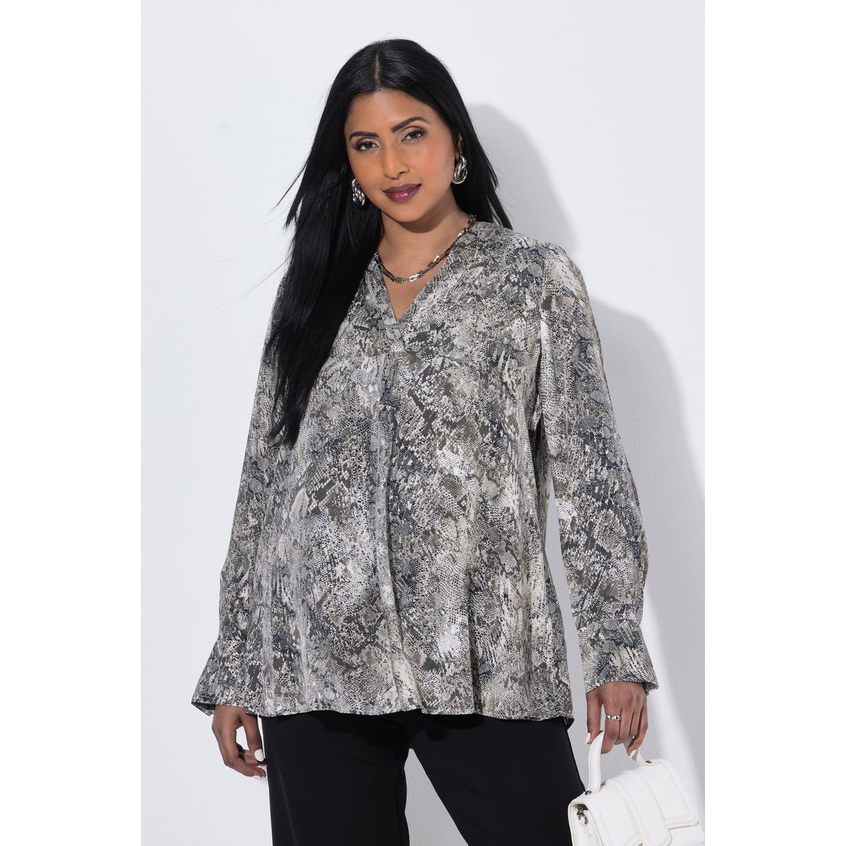 Tunique à motif python blanc neige, ULLA POPKEN