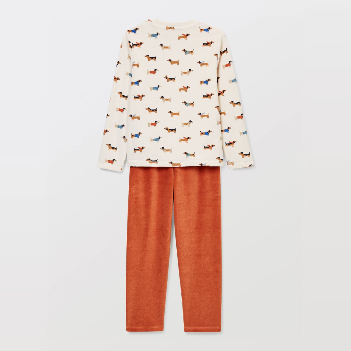 Pyjama velours manches longues imprimé en coton BIO GOTS fez, MONOPRIX