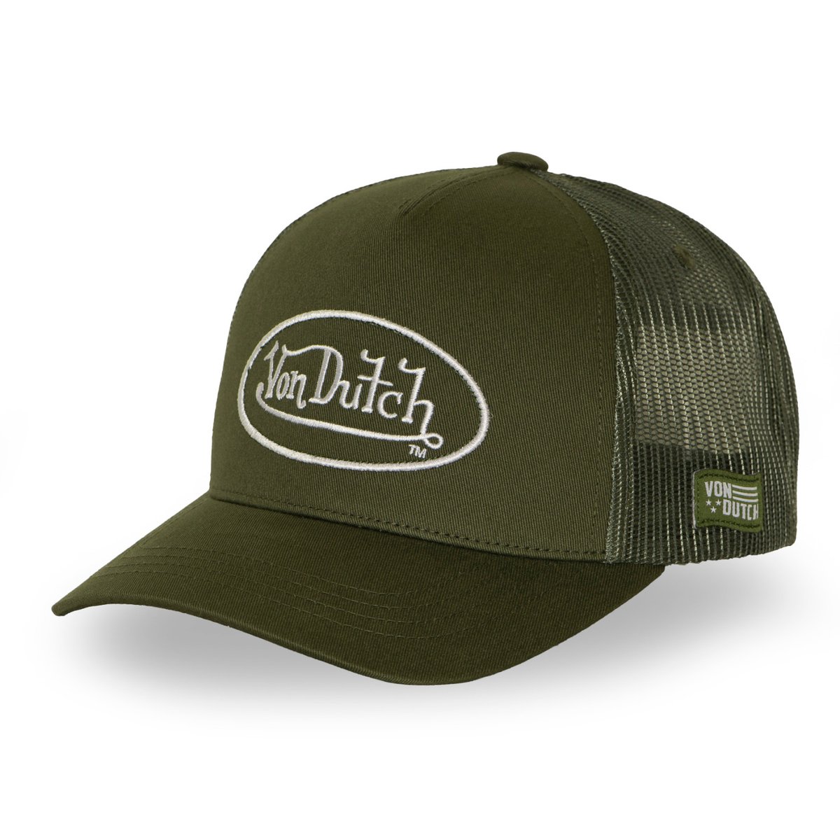Casquette trucker LOFb vert sapin/beige, VON DUTCH