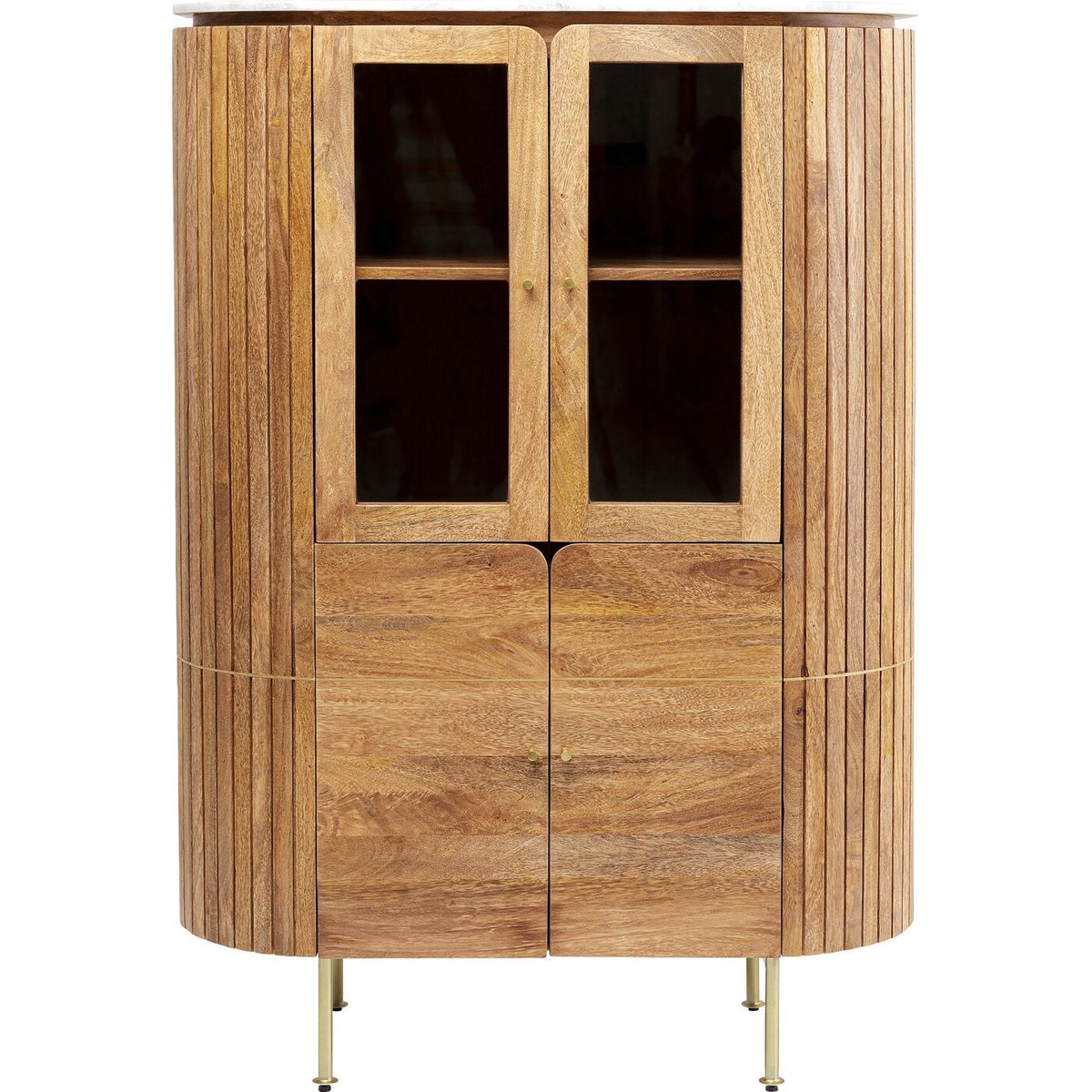 Vitrine en manguier et marbre, GRACE bois, KARE DESIGN