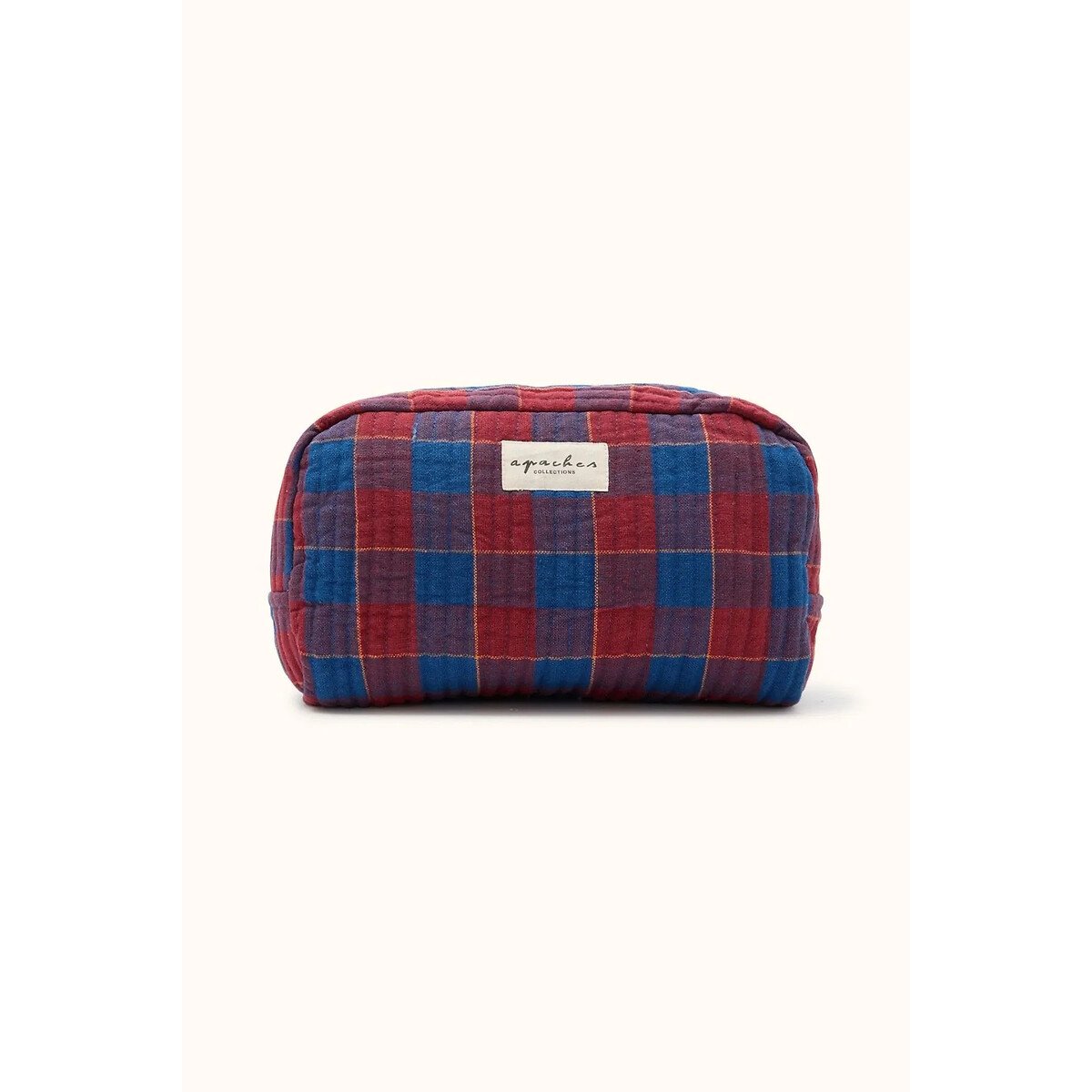 Trousse de toilette, imprimé carreaux, GAYANE carreaux rouge/bleu, APACHES COLLECTIONS