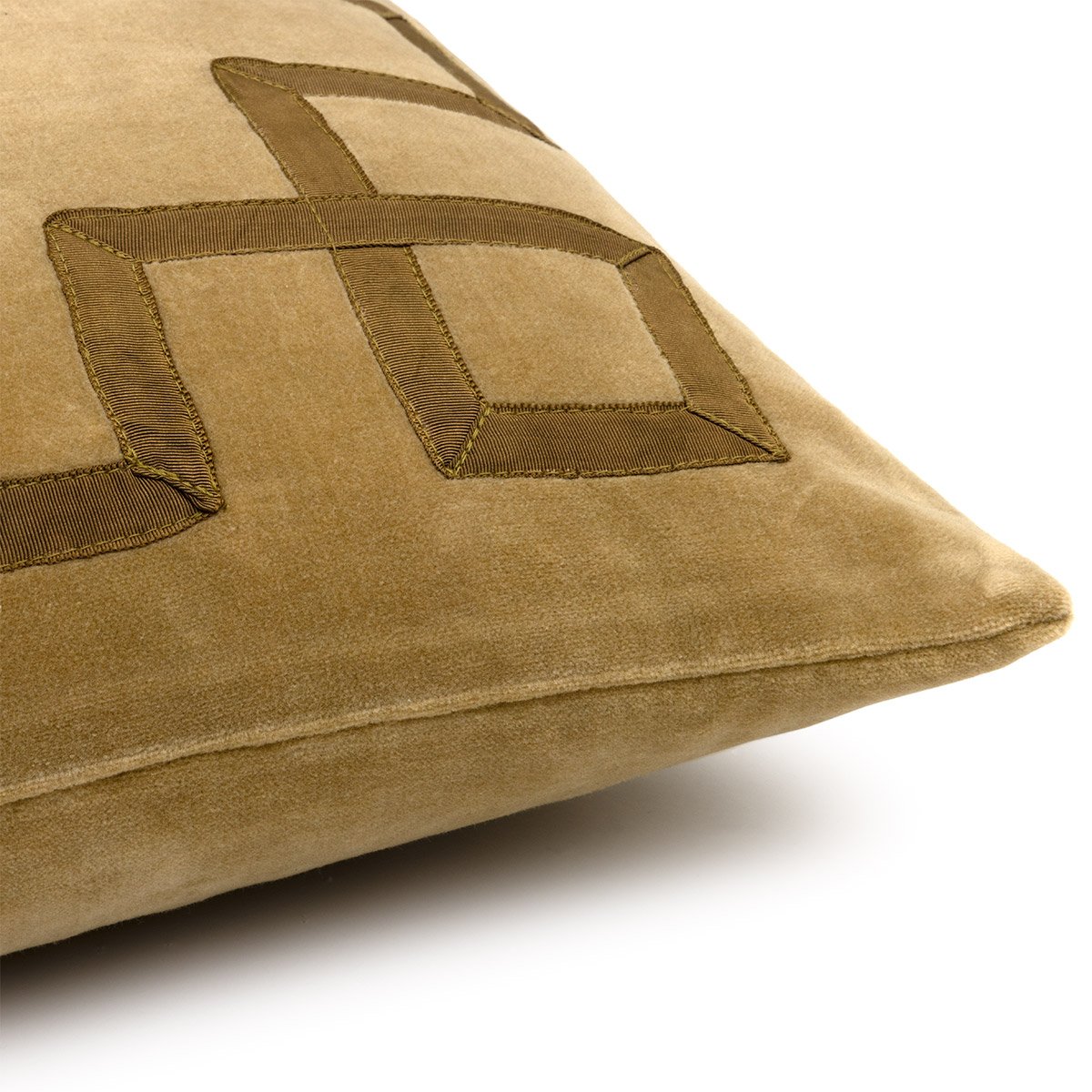 Housse de coussin en velours marron, CALYPSO bronze, DESFORGES