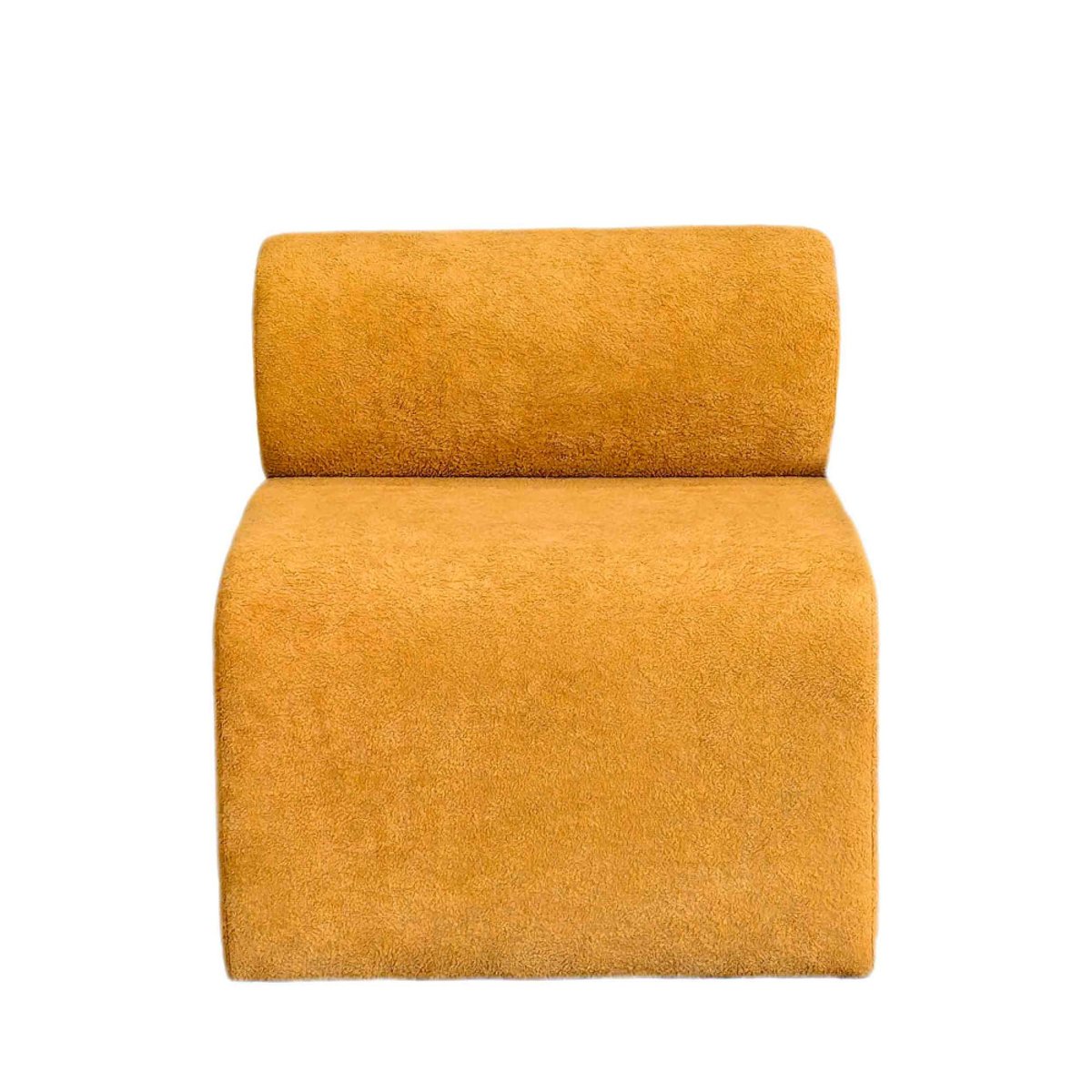 Fauteuil en tissu doux- MOUR jaune moutarde, DRAWER
