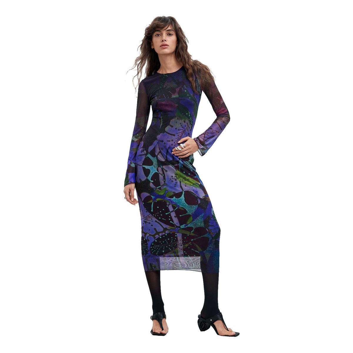 Robe en tulle imprimée M. C. Lacroix bleu, DESIGUAL